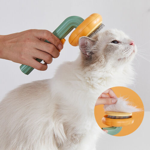 FurBuddy Pumpkin Cat Brush — Self-Cleaning & Gentle